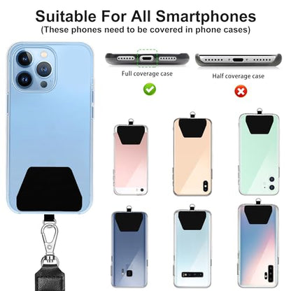 SHANSHUI Phone Tether Tab, 4X Durable Patches for Phone Lanyard Compatible for All Most Smartphones Full Coverage Cases - color: 4x Black