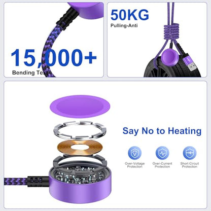 for Samsung Watch Charger Magnetic Fast Charging Cable for Galaxy Watch 8 - color: Purple