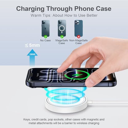 for Samsung S26 Ultra Wireless Charger Pad Fast Charger Magnetic Mat 15W - color: White-2 Pack