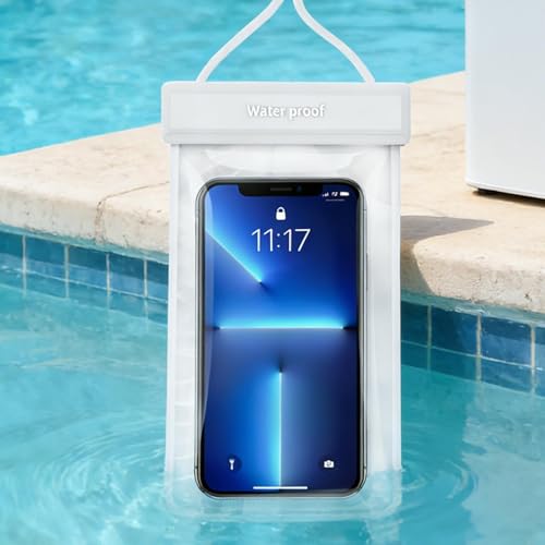 Waterproof Phone Bag Touchscreen Protective Lightweight White | Waterproof Mobile Phone Holder Dry Bag for Women Men Summer Vacation Beach Pool Cruise Outdoor Adventure - color: White