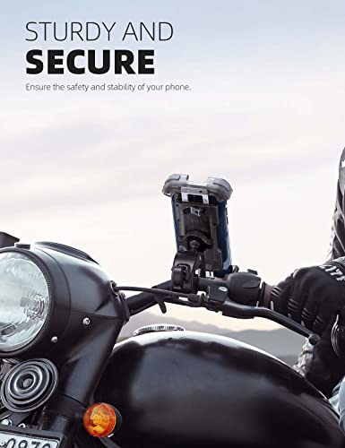 Lamicall Motorcycle Bike Phone Holder with Upgrade Quick Install Bar Clip - color: Transparent