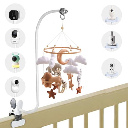 Baby Crib Mobile Arm, Flexible Changing Table Clamp, 68cm Gooseneck Mobile Crib Holder Hanging Crib Attachment, Multifunctional Monitor Mount, Universal Cam Mounting Bracket, Mobile Phone Holder