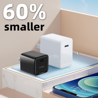 USB C GaN 30W Fast Charging Block(Non-Foldable),PPS PD3.0 Mini Type C Charger for iPhone 17/16/15/14/13/12,Galaxy S25/24/23/22,iPad/AirPod/Apple Watch,Pixel(Cable Not Include)