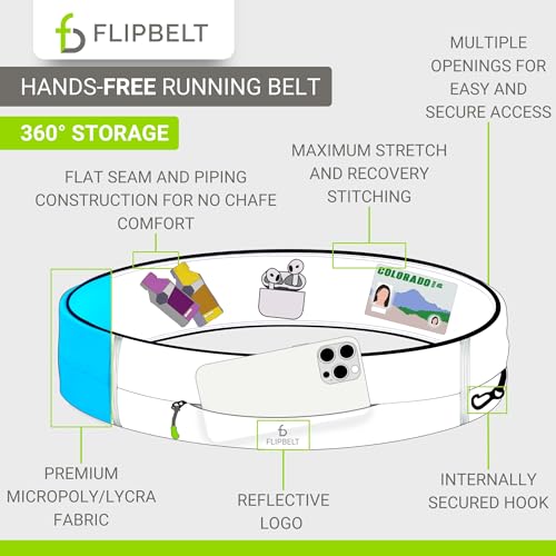 FlipBelt Zipper Running Belt, Waist Pack for Fitness and Running, US Company - color: Carbon, size: X-Small