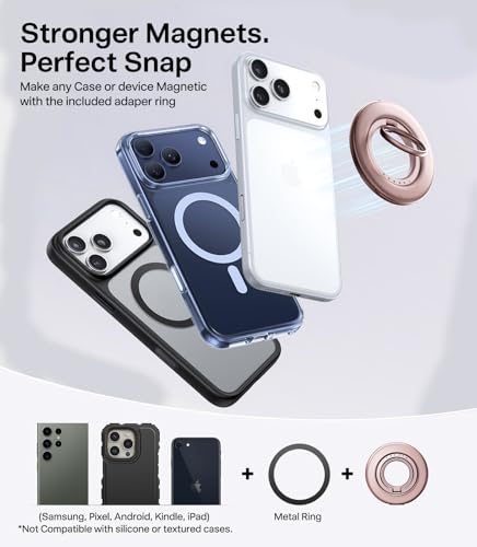 TORRAS 2025 Flagship Magnetic Phone Grip Ring Holder Kickstand, Dusty Rose - color: Dusty Rose Gold