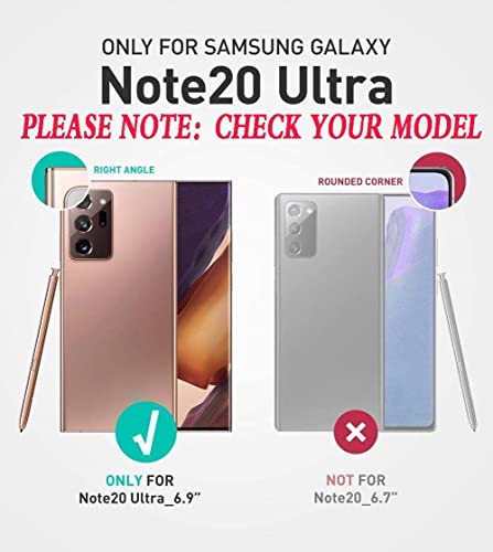 for Samsung Galaxy Note 20 Ultra Case With Self Healing Flexible TPU Screen Protective [2 Pack], Military Grade Invisible Kickstand for Note 20 Ultra 5G - Red - color: YX-Red