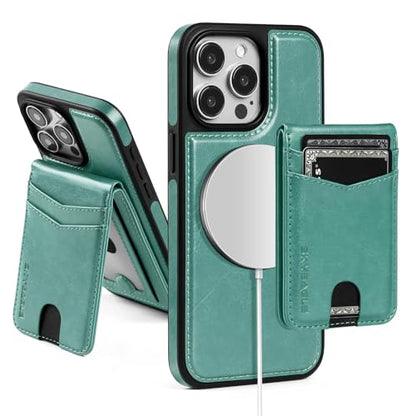 SkyEagle Compatible with MagSafe iPhone 15 Pro Max Wallet Case,Blue Green - color: Blue Green, size: iPhone 15 Pro Max - 6.7"