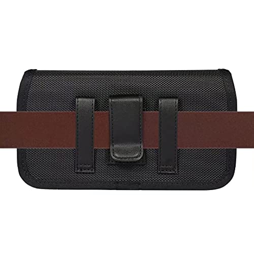 Holster for Samsung Galaxy S26+ S25+ S24 S23 FE Plus A15 A37 A36 A57 | Phone Belt Case for iPhone 17 16 15 Pro Max / Plus, Moto G Stylus 5G, Pixel 10 Pro XL, Horizontal Belt Holder with Clip Loop - size: Large