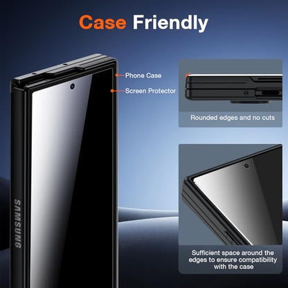 Asstar 2 Pack Samsung Galaxy Z TirFold Privacy Screen Protector | 9H Hardness Tempered Glass Front Privacy Screen Protector, Anti-Scratch, Case Friendly Accessories, Bubble Free - color: Black-Galaxy Z TirFold