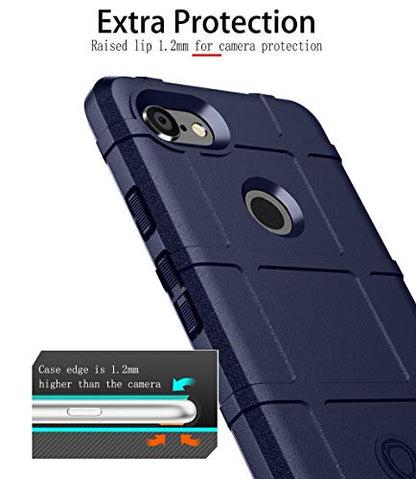 Phone Case for Google Pixel 3 XL with Tempered Glass Screen Protector Cover Film and Cell Accessories Rugged Hard Slim Heavy Duty Full Body Teens Pixel3XL Pixel3 LX Pixle 3XL Women Men Cases Blue - color: Blue