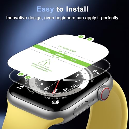 8 Pack Screen Protector for Apple Watch SE 3 / SE 2 / SE 44mm | Ultra Clear Flexible Soft Film for iWatch SE 3/2/1, HD Scratch Resistant Anti Fingerprint Touch Sensitive Bubble Free - size: For Apple Watch SE 3/2/1 44mm 1.85 Inch