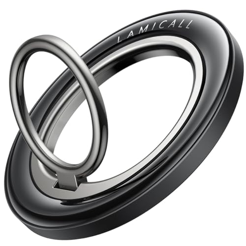 Lamicall Magnetic Phone Ring Grip Holder for MagSafe, Crystal Clear Black - color: Crystal Black
