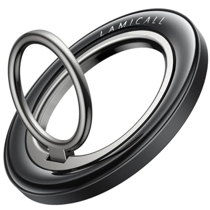 Lamicall Magnetic Phone Ring Grip Holder for MagSafe, Crystal Clear Black - color: Crystal Black