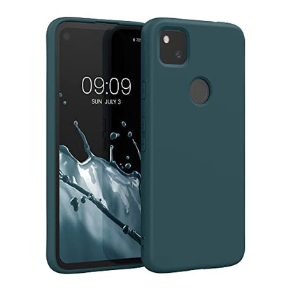 kwmobile Case Compatible with Google Pixel 4a Case - Slim Protective TPU Silicone Phone Cover - Teal Matte - color: teal matte