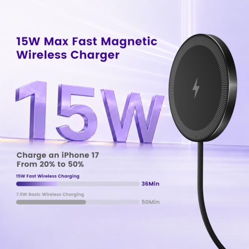 15W Magnetic Fast Charging Pad, Wireless Charger for Apple MagSafe - color: Black*3