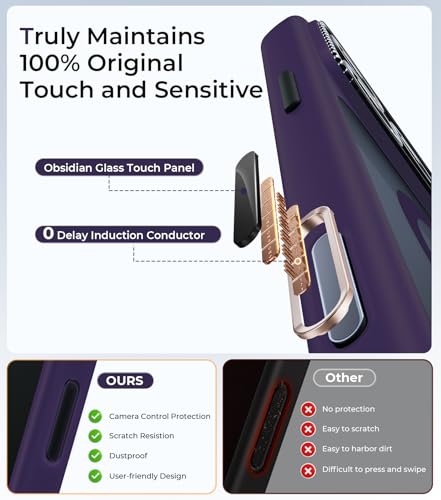 Magnetic for iPhone 17 Pro Max Case with Integrated Camera Protection, [Seamless Work with Magsafe] [Military Grade Shockproof] [Covered Camera Control Button] for iPhone 17 Pro Max 6.9'', Deep Purple - color: Deep Purple