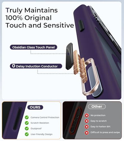 Magnetic for iPhone 17 Pro Max Case with Integrated Camera Protection, [Seamless Work with Magsafe] [Military Grade Shockproof] [Covered Camera Control Button] for iPhone 17 Pro Max 6.9'', Deep Purple - color: Deep Purple