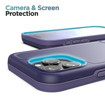ENCASED Shockproof Case Compatible with iPhone 16 - Ultra Protective Heavy Duty Magnetic Phone Cover, Rebel Series (Purple, iPhone 15 Pro Max) - color: Purple, size: iPhone 15 Pro Max