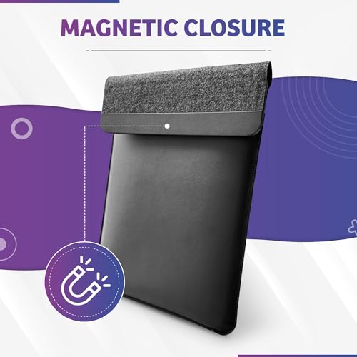 4-in-1 Laptop Sleeve with Wireless Charging - 13/14 inch - Updated Version- Charging Mat for Laptop - Compatible with MagSafe - Use as Case, Phone and Earbuds Charging Pad, Desk and Mouse Pad