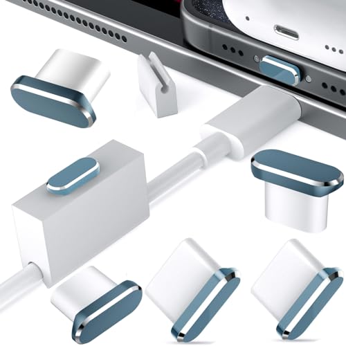 USB C Dust Plugs 5 Pack Anti Dust Charging Port Cover for iPhone 18 Pro Max - color: Grey