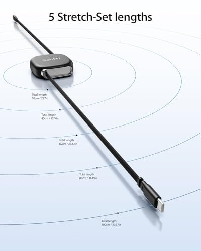 SOOPII 240W Retractable USB C Cable with Mag Snap Storage (2Pack 3.3FT) - color: Black, size: 3.3FT-2Pack