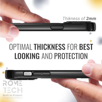 Rome Tech Clear Case Compatible with MagSafe for iPhone 15 Pro (2023) - Slim and Rugged Fit Thin Shockproof Case Compatible with Magsafe Devices - Clarity - style: iPhone 15 Pro
