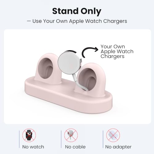 Delidigi for Dual Apple Watch Charger Stand, Charging Cable Not Included - color: Pink, Charger Not Included!