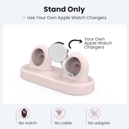 Delidigi for Dual Apple Watch Charger Stand, Charging Cable Not Included - color: Pink, Charger Not Included!