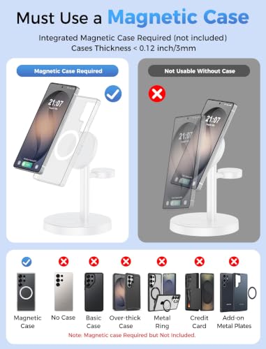 Aeinidi Super Fast Strong Magnetic Wireless Charger for Samsung - color: Bright White, size: 15W