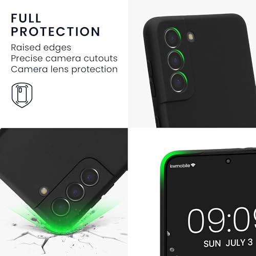 kwmobile Case Compatible with Samsung Galaxy S21 Case - Protective Slim TPU Phone Cover - Soft Matte Finish - Black - color: black, size: Galaxy S21