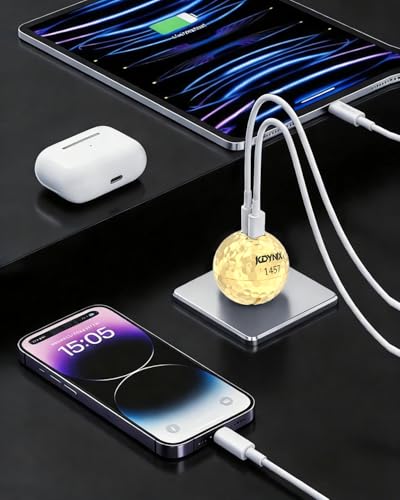 USB C Charger Block, Dual Port 20W Fast Charging Wall Charger Creative Ball Power Adapter for iPhone 17/17 Air/17 Pro/17 Pro Max/16/16 Pro/16 Pro Max/16 Plus/15/14/13/12, Galaxy, iPad, Airpods, More - color: Gold