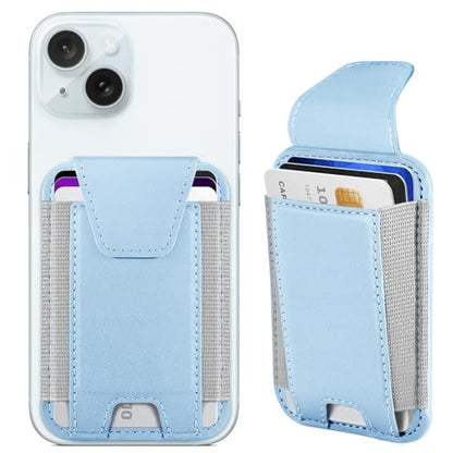 Miroddi for MagSafe Wallet with Privacy Flap, Strongest Magnetic Wallet | 7 Cards Holder, RFID Blocking, Leather Magnetic Phone Wallet for iPhone 17/16/15/14/13/12 Series and Pixel 10 Series - color: White Ice