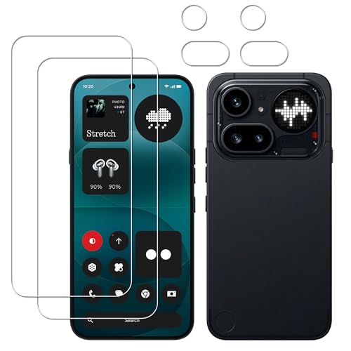 [2+2 Pack Tempered Glass Film For Nothing phone 4a pro Screen Protector 2-Pack with Camera Lens Protector 2-Pack