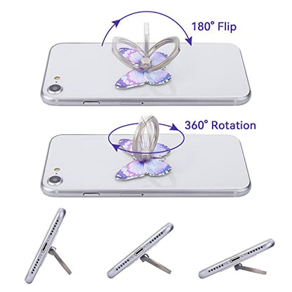Cobee 3 Pcs Butterfly Cell Phone Ring Stand Holder, Cute Butterfly Painted