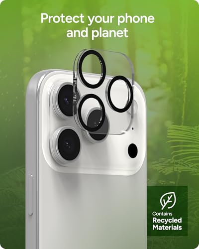 ZAGG Glass Elite iPhone Camera Lens Protector for iPhone 17 Pro Max / 17 Pro - Camera Frame, Maximum Impact & Scratch Protection, Anti-Reflective Technology, Smudge-Resistant, Precise Fit