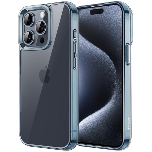 JETech Case for iPhone 15 Pro 6.1-Inch, Non-Yellowing Shockproof Phone Bumper Cover, Anti-Scratch Clear Back (Blue) - color: Blue, size: iPhone 15 Pro