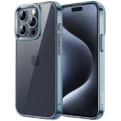 JETech Case for iPhone 15 Pro, Anti-Yellowing, Blue | Shockproof Protection, Scratch Resistant Hard PC Back, Durable Transparent TPU Bumper - color: Blue, size: iPhone 15 Pro
