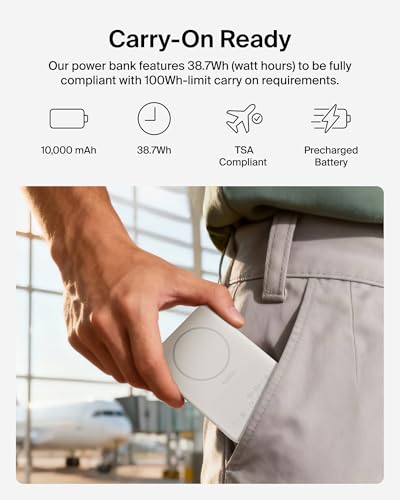 Belkin 10000mAh Qi2 15W Slim Magnetic Power Bank with USB C Cable - color: Sand