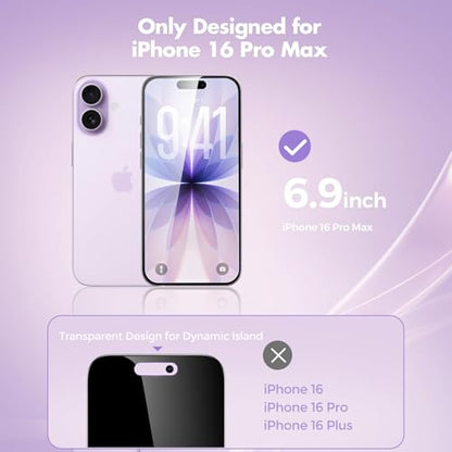 UNBREAKcable Privacy Screen Protector for iPhone 17, Full Coverage Shatterproof Tempered Glass [True 28°Anti Spy] [9H Hardness] [Easy Installation Frame] 2-Pack Private Screen for iPhone 17 - size: iPhone 17