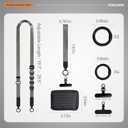 Phone Lanyard with Wallet, Adjustable Crossbody Phone Strap(Gray) - color: Grey