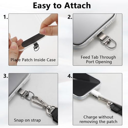 2 Set Phone Lanyard Set with 6 Patches Adjustable Lanyard Wrist Straps