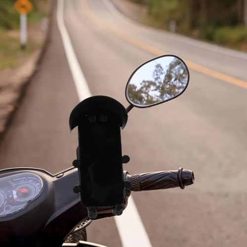 TEHAUX Motorcycle Phone Holder with Anti-Vibration Shock Absorbing, Detachable Handlebar Mount for Bike and Motorbike Navigation, Compatible with Smartphones for Outdoor Riding and Use