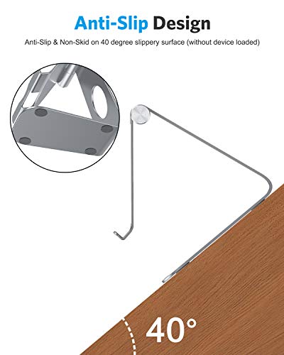OMOTON T1 Adjustable Tablet Stand for Desk, Aluminum Holder for iPad Grey - color: Grey