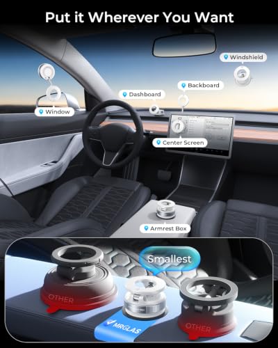 MRGLAS 2026 Upgraded for MagSafe Vacuum Car Phone Mount - color: White
