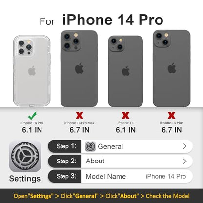 Follaroma for iPhone 14 Pro Case, Shockproof, Crystal Clear | Heavy Duty Shockproof Protection Phone Cases, Anti-Drop, Military Grade Dual Layer Transparent Rugged Protective Cover, 6.1" - color: Clear, size: iPhone 14 Pro 6.1‘’