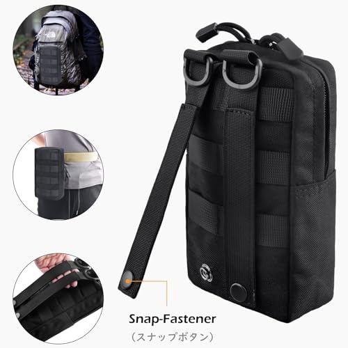 TRIWONDER Tactical Cigarette Pouch Molle Small Military Bag Battery Cigarette Case EDC Utility Card Holder Lighter Slot Mini Cigar Waist Pack - color: 08 Black