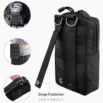 TRIWONDER Tactical Cigarette Pouch Molle Small Military Bag Battery Cigarette Case EDC Utility Card Holder Lighter Slot Mini Cigar Waist Pack - color: 09 Green - 2 Pack