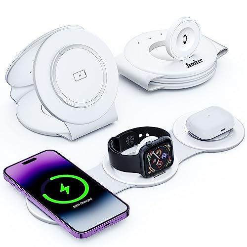 HICOBER 3-in-1 Wireless Charging Station for iPhone, Watch, AirPods, White - color: B-White