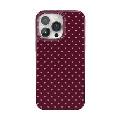 Casely iPhone 14 Pro Case | Heart Noir | Tiny Hearts | Compatible with MagSafe | Classic Ultra Slim Design - color: Heart Noir | Tiny Hearts, size: iPhone 14 Pro