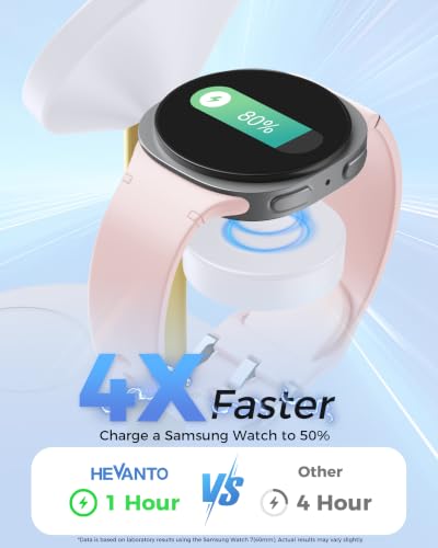 Hevanto 3 in 1 Wireless Charger for Samsung Galaxy, 15W MagSafe Charging - color: GoldenWhite, size: 15W